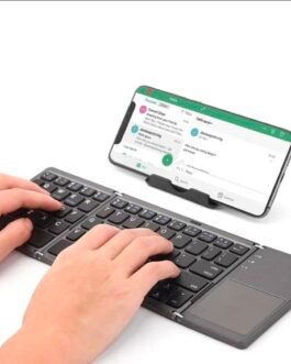 لوحة مفاتيح بلوتوث قابلة للطي + ماوس اللمس –