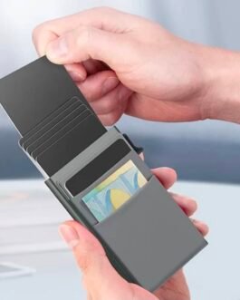 💳 محفظة البطاقات العصرية مع جيب خارجي