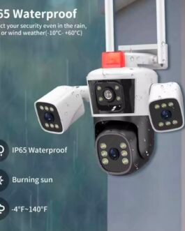 كاميرا مراقبة خارجية 6K WiFi – ثلاث عدسات تشتغل ع الجوال