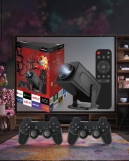 🎮 جهاز بروجكتر عرض الألعاب الذكي 4K مع وحدتي تحكم 🤩 أكثر من 10,000 لعبة + بروجكتر للسينما المنزلية في جهاز واحد! 🎬🔥